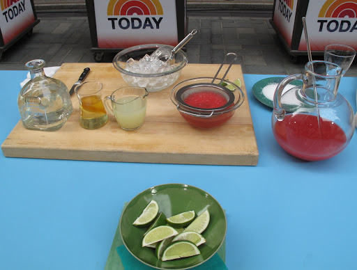 Watermelon margaritas are made with puréed watermelon, orange-flavored simple syrup, fresh lime juice, and tequila. - http://www.marthastewart.com/recipe/watermelon-margaritas