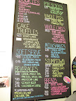 The menu at Milk Bar. The menu at Milk Bar.
