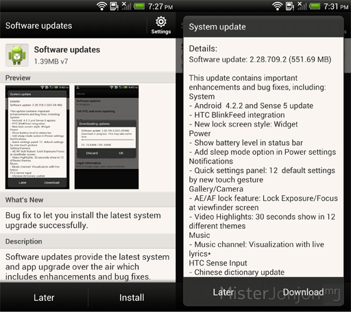 HTC Butterfly Android 4.2.2 Jelly Bean Sense 5 Update