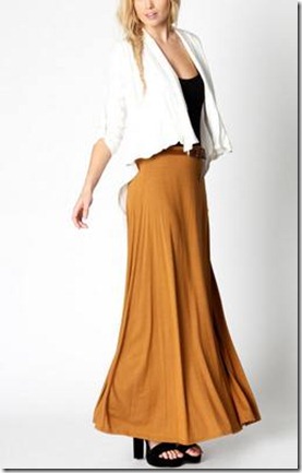 Belted Jersey Maxi Skirt