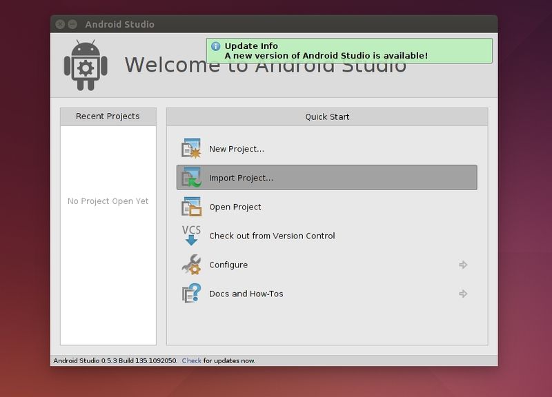 Android Studio in Ubuntu