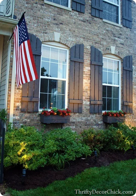 cottage shutters on house