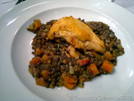 Guinea fowl with puy lentils