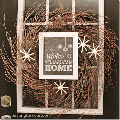 DIY Wintery Wreath from Setting for Four #wreath