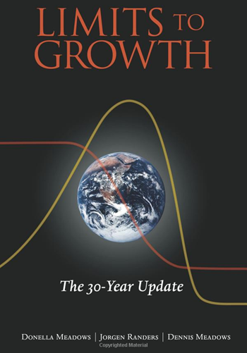 Cover of the paperback edition of 'Limits to Growth: The 30-Year Update' by Donella H. Meadows, Jorgen Randers, and Dennis L. Meadows. 