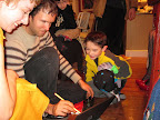 Eidan enjoying his uncle John's painting