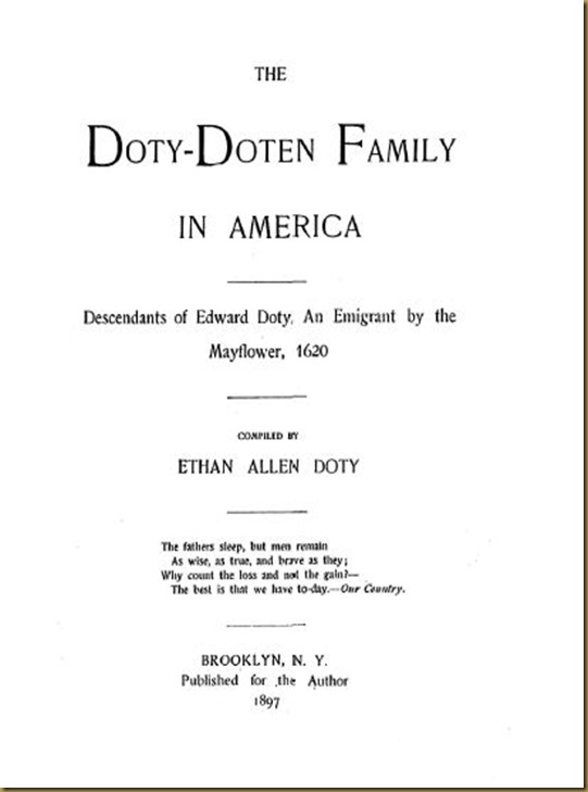 Doty-Doten Family In America - The Family of Doty-Doten (1) Doty-Doten Family In America - The Family of Doty-Doten (1)