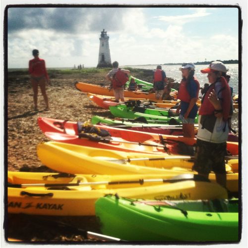 Aidan+Cockspur+Island+Lighthouse+kayak