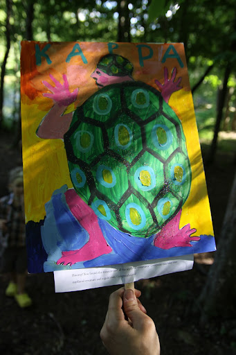One of the beautiful signs showing Kappa, the water demon.