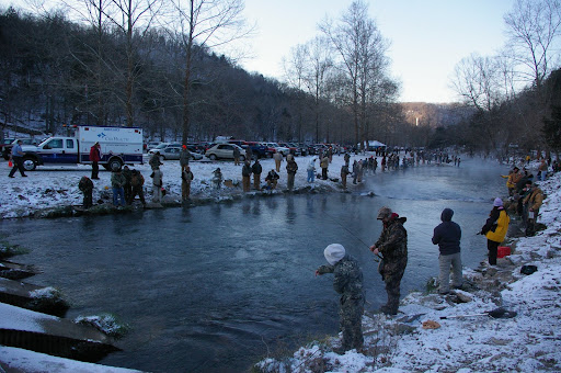 With the season opener on a Sunday, park officials expected near record turnout. But cold temperatures and snow cover kept many at bay.