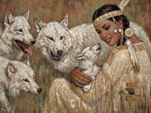 Indian Girl And Wolves, Magic Beauties 3