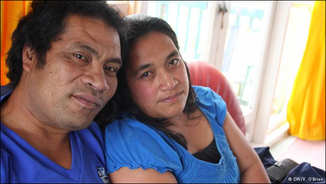 Ioane Teitiota and his wife Angua Erika, from the South Pacific island nation of Kiribati, had hoped to become the world's first climate change refugees. Photo: V. O'Brien / DW