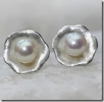 Sterling Silver and Freshwater Pearl Flower Earrings