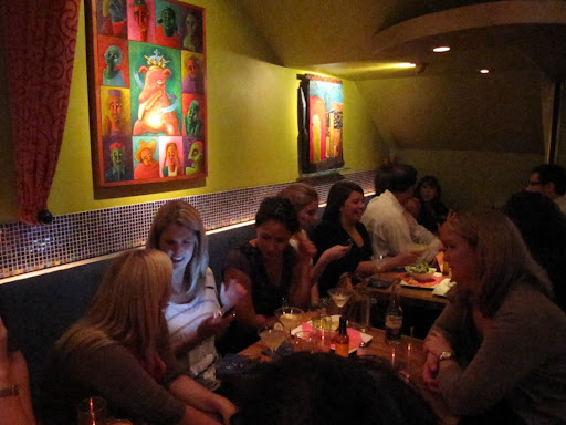 The crowd excitedly prepares for the show at Frontera Grill with plenty of margaritas and guacamole.