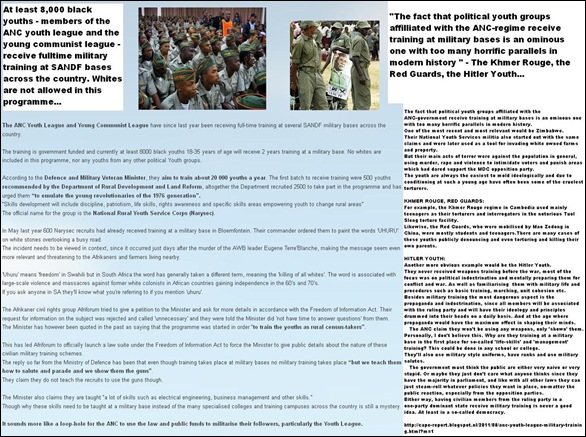 ANC youth league MILITARY TRAINING REPORT