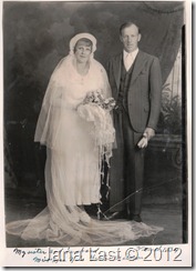 Helen Albertina Gilberg and Nils Gustav Nilsson on Their Wedding Day