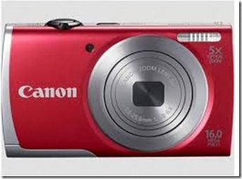 Canon PowerShot A2500 16MP Digital Camera with 2.7-Inch LCD (Red)