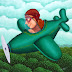 Object: 19602 - My green plane - 40 x 40 cm - € 1500.=