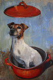 Hondindepot -30 x 40 cm - olieverf op doek