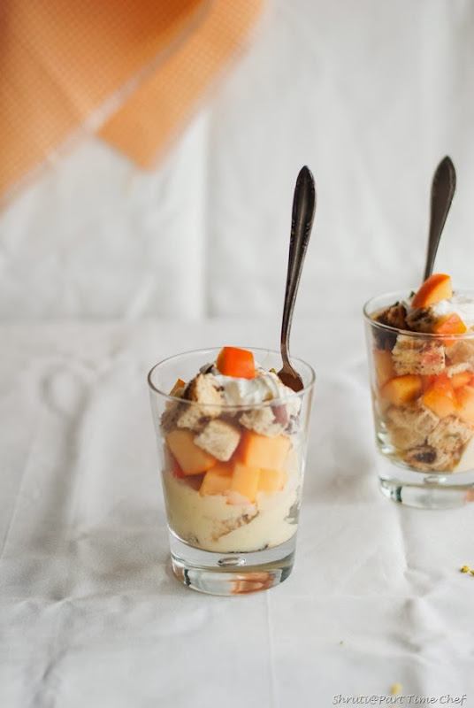 Toasted Pannetone and Persimmon trifles-4