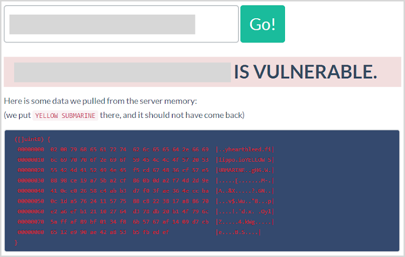 Heartbleed test page