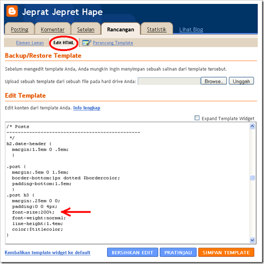 kode HTML merubah ukuran huruf judul posting kode HTML merubah ukuran huruf judul posting