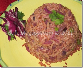 Purple Cabbage Pulav Purple Cabbage Pulav
