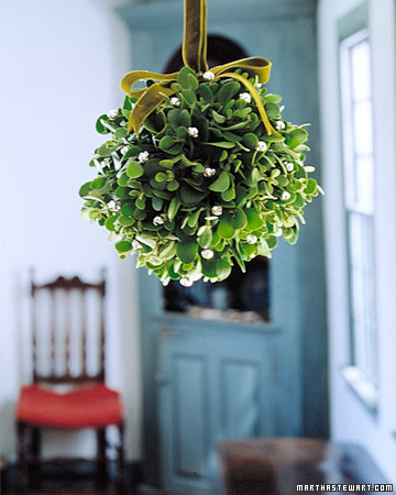 This mistletoe ball serves as a gentle reminder, amid the holiday hubbub, to take a momentary respite for romance. This mistletoe ball serves as a gentle reminder, amid the holiday hubbub, to take a momentary respite for romance.