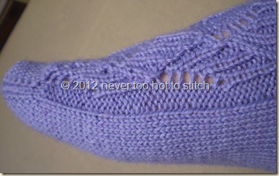 2011 Purple Cocoon Ribbed Ribbon socks side detail