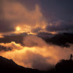 Bivouac au coucher du soleil ,Gîte à Balmat , montagne de la côte itinéraire du mont-Blanc © René Robert