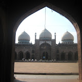 The mosque also has three huge bulbous domes.