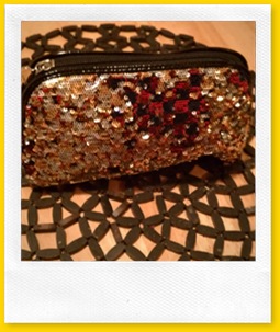 sequined makeup bag