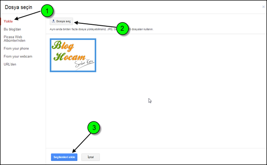 Blogger Resim Ekleme
