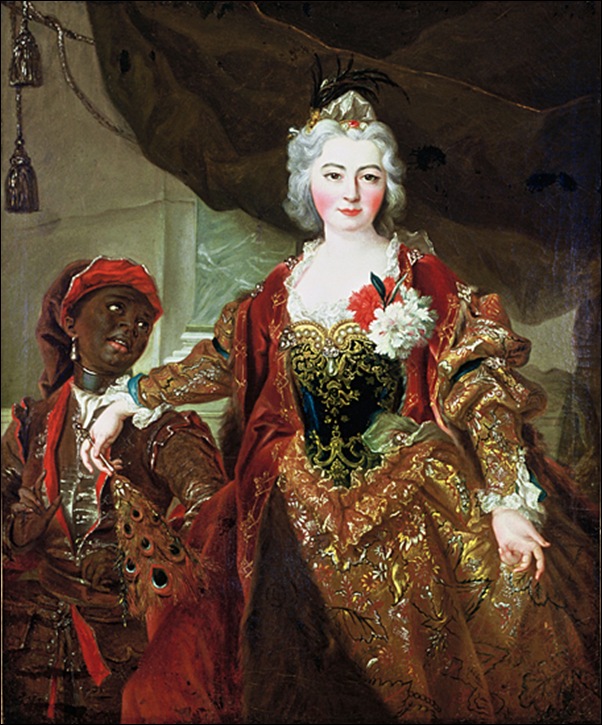 Dame de cour et enfant noir Dame de cour et enfant noir