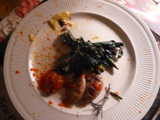 Vege dinner at home: none better. Kale, fingerlings potatoes and mad amounts of homemade Sriracha which splattered all over as the top flew off. Still yum though. Vege dinner at home: none better. Kale, fingerlings potatoes and mad amounts of homemade Sriracha which splattered all over as the top flew off. Still yum though.