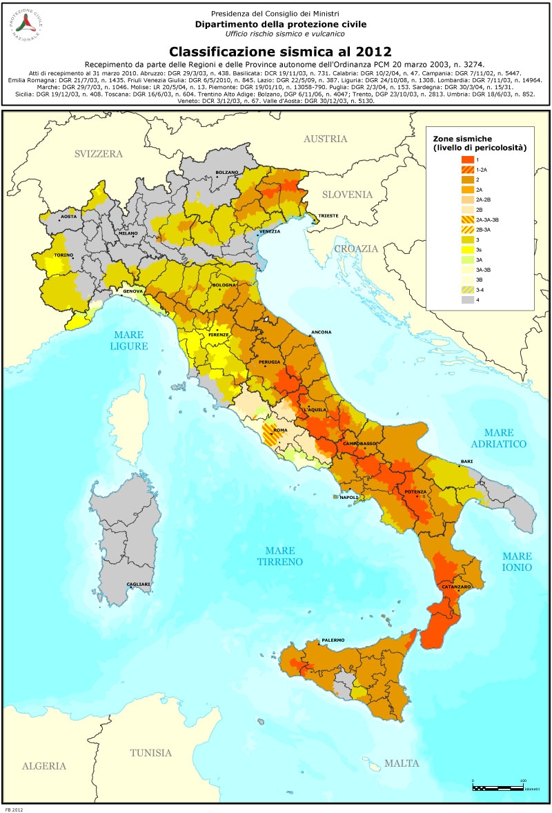 Classificazione sismica italia sardegna rischio sismico
