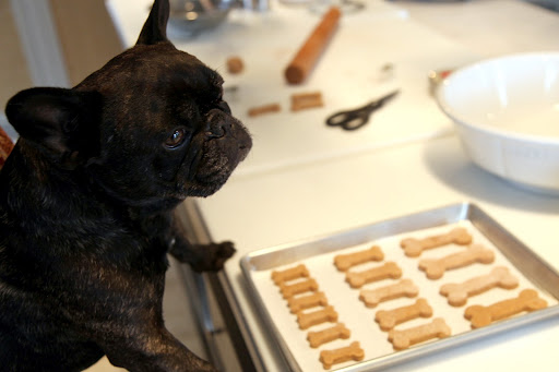 There, I've got all my cut-outs on a parchment-lined baking sheet.  My oven has been preheated to 350-degrees, so it's time to bake!