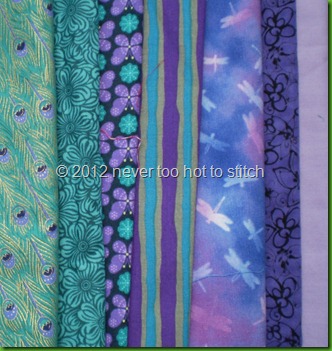 fabrics - turquoise and purple