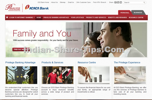 ICICI BANK NEW WEBSITE INTERFACE