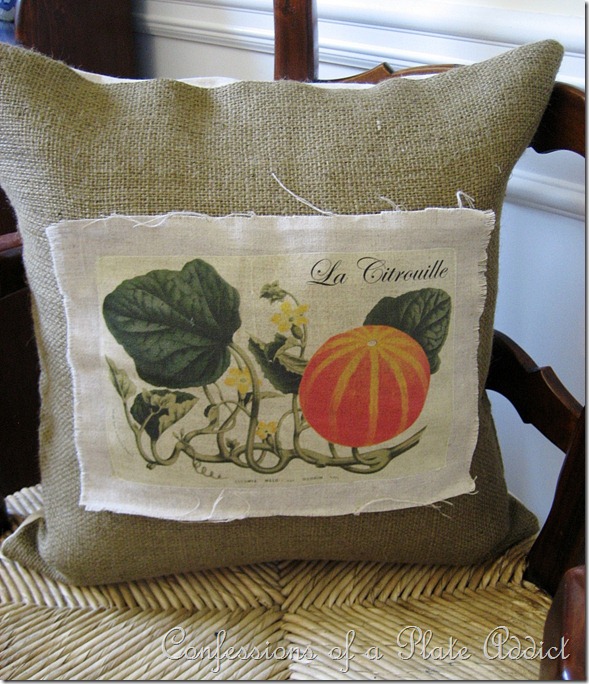 Vintage French Pumpkin Pillow