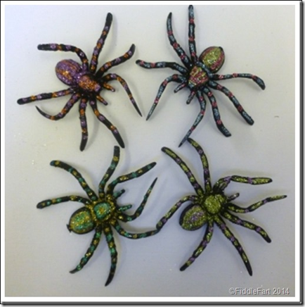 Glittered spiders 2