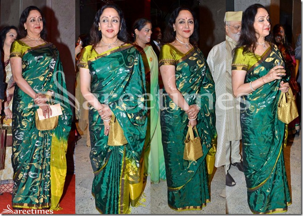 Hema_Malini_Green_Silk_Saree