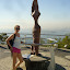 A mermaid sculpture on top of The Sugarloaf.