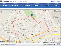 Example route from RunKeeper Example route from RunKeeper