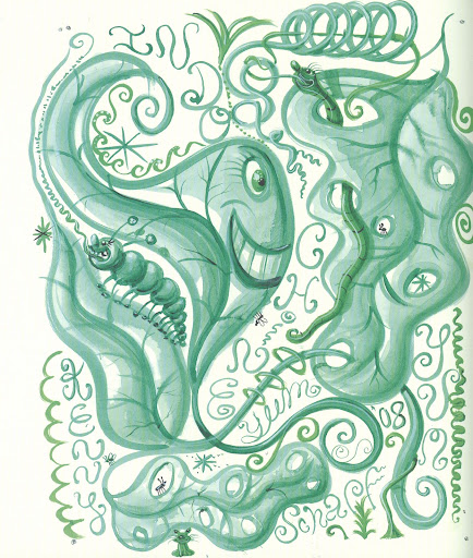 Indochine Miam Miam by Kenny Scharf, watercolor.