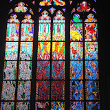 Stained glass window inside the St. Vitus Cathedral
