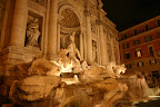 The Trevi fountain at night