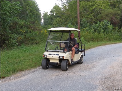 Al on golf cart