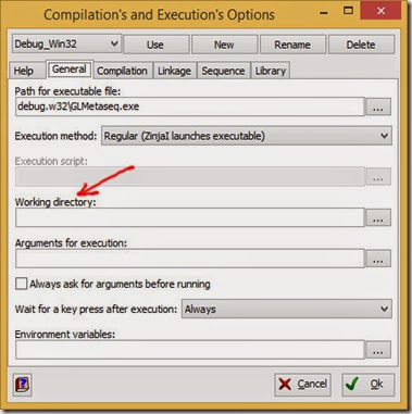 Working directory setting Working directory setting