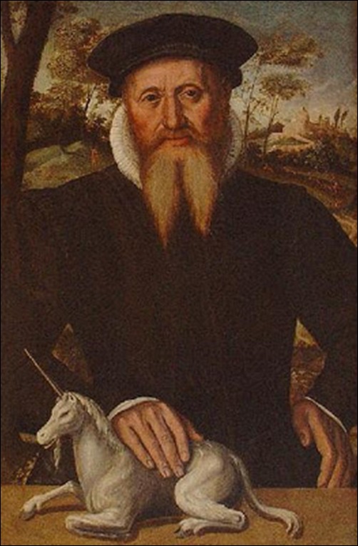 Anonyme, Portrait d’homme avec une licorne Anonyme, Portrait d’homme avec une licorne